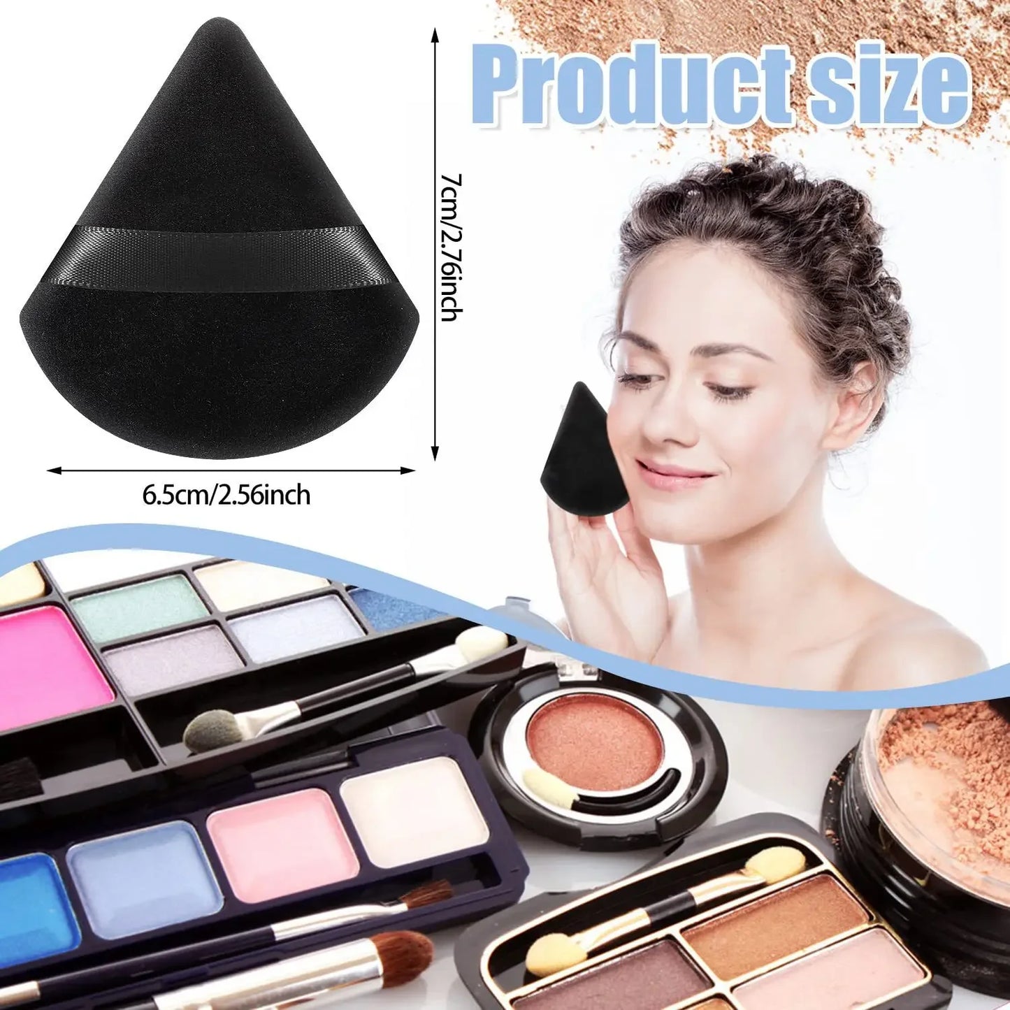 2Pcs Triangle Powder Puff Face Makeup Sponge Soft Velvet Cosmetic Puff Blender Beauty Foundation Sponge Make Up Accessories