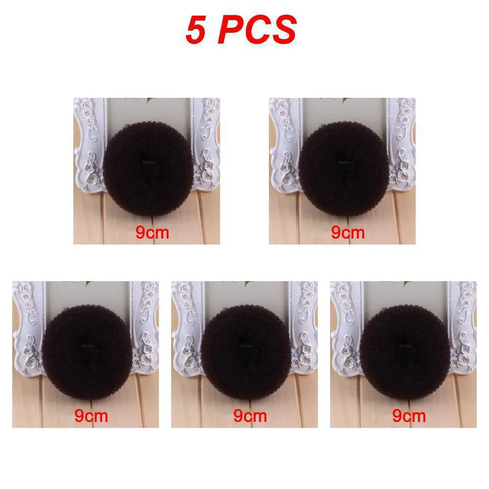 1~10PCS 3Colors Fashion Elegant Hair Bun Donut Foam Sponge Easy Big Ring Hair Styling Tools Hairstyle Hair Accessories For