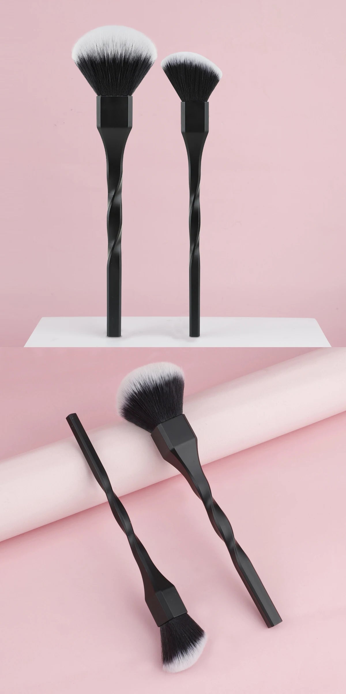 1PCS Spiral Design Plastic Handle Beauty Makeups Brushes Cosmetics Powder Blush Brush Make-up for women Tool  Free Shipping